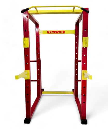 Image of Commercial Power Rack 4X2 Pipe Structure Welded Heavy Duty Strength Training Rack J-Lock, Squat-Lock Pairs| Squats,Benchpress,Deadlifts| Multi-Functional Power Rack with Pull-up bar (TC175)
