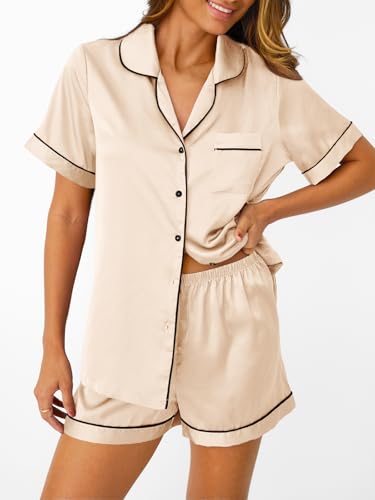 LILLUSORY 4Pcs Women Silk Pajama Set Summer 2025 Satin Pjs 2 Piece Suit Lounge Scrunchies Lady Sleepwear Matching Clothing2