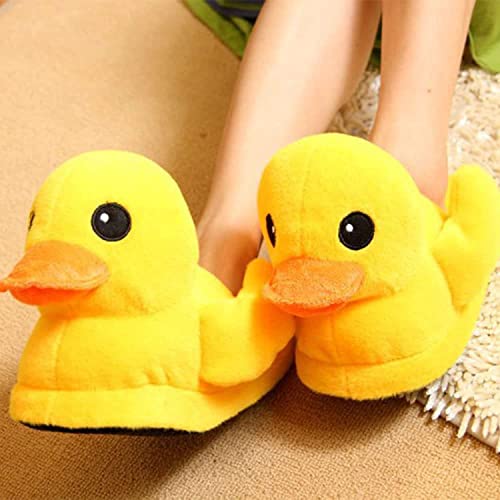 Jfxgjuv Duck Slippers, Duck Plush Slippers, Yellow Duck Slippers Novelty Cute Non-Slip Cartoon Animal House Slippers for Women Men4