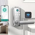 Smart WiFi Door Lock with Handle: Hornbill Keyless Entry with Remote Unlock Code Keypad Fingerprint Auto Lock - Electronic Bluetooth Digital Lever Front Interior Door Lock