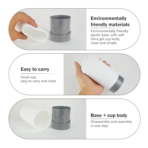 Image of Car Trash Can with Lid, Cup Type Embedded Integrated Trash Can, Silicone Portable Waterproof Small Trash Can for Back Seat Front Seat, for Outdoor Traveling & Home Use(White)