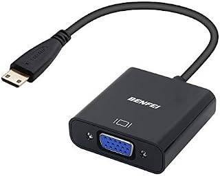 BENFEI Mini HDMI to VGA Adapter, Gold-Plated Mini HDMI to VGA Adapter (Male to Female) for Ultrabooks, notebooks, tablets, cameras and camcorders - Black