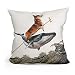 Ihopes Aquadog The Corgi Rides a Whale Dog Pillow Covers, Pillow Case Cushion Cover for Sofa Couch Decor 18”x 18”Inch