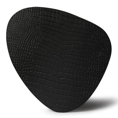 Image of Three Sixty Premium Leather Gaming Mouse Pad for PC | Mousepad for Laptop Wireless | Mouse Mat Anti Skid, 25x22 cm for Daily Tasks, Large, Small Desk Sizes (Croco Black)