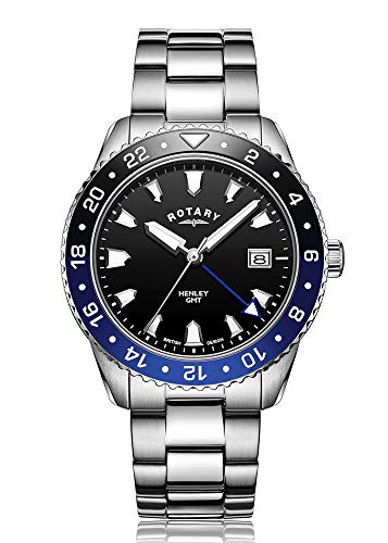 Preisvergleich Produktbild Rotary GB05108 / 63 Henley Herrenuhr GMT 42mm 10ATM