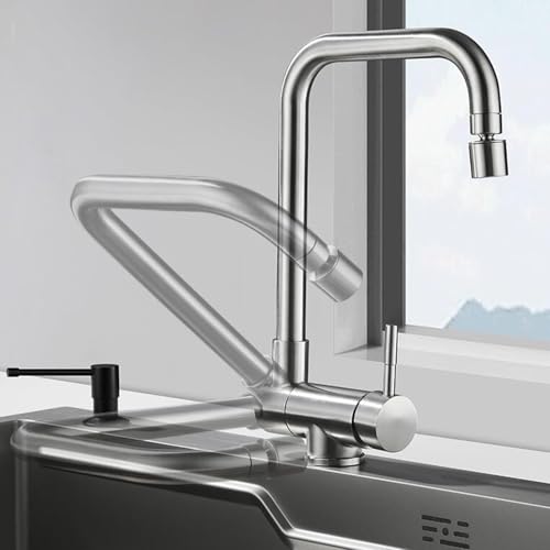 Robinet pliant pour évier bas acier inoxydable résout le manque d'espace - 4