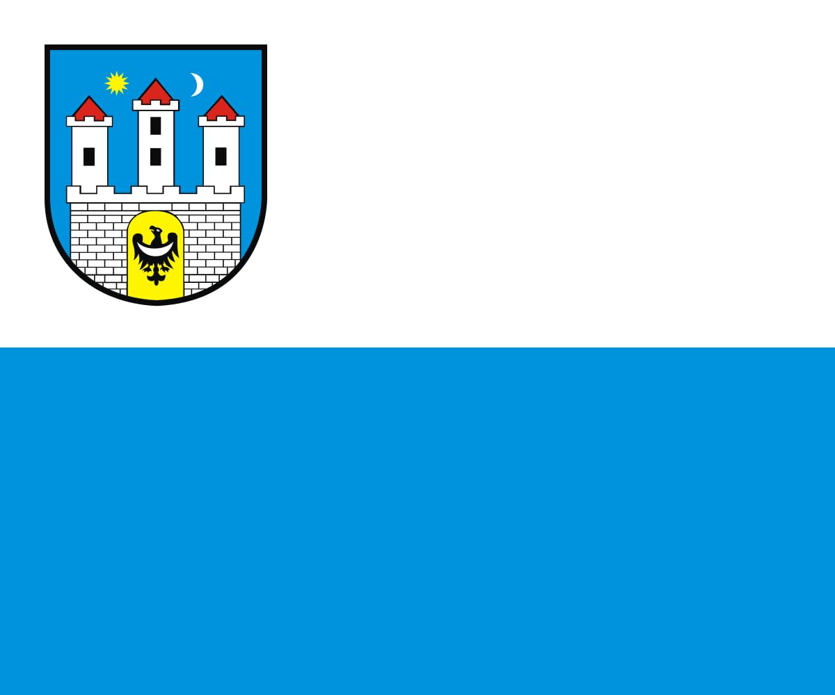 Drapeau XL POL Chojnów finition premium grande résistance aux intempéries