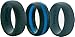 3 Silicone Wedding Ring Silicone Wedding Band for Men Crossfit Climbing and Outdoors (Blue Stripe, 10)