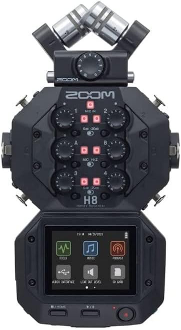 H8 - Portable 12-Track Recorder, Stereo Microphones, 6 Inputs, Touchscreen Interface, USB Audio Interface, Battery Powered, for Video, Podcasting, and Music