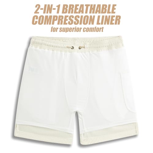 maamgic Mens Casual Shorts 7 Inch - Lightweight Summer Beach Shorts with Compression Liner for Bagging, Golf, Daily Wearing - Image 5