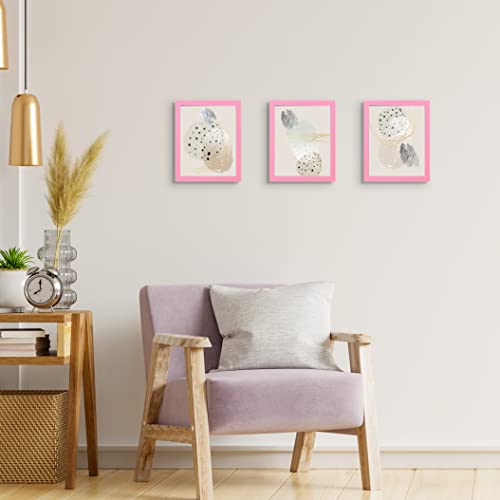 Wyooxoo 8X10 Picture Frames Set Of 2, Pink Solid Wood Photo Frames Colorful Frame With Hd Plexiglass For Tabletop Display Or Wall (8" X 10" (2 Pack), Pink) #TOP6