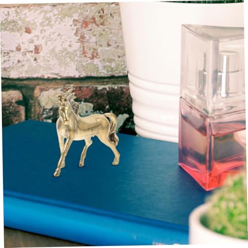 Statue de cheval en laiton massif : décoration de bureau chic 3 pièces