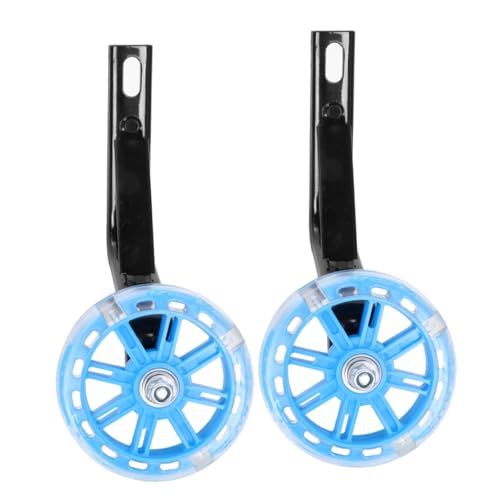 Zerodeko Ruedas de entrenamiento para bicicleta 18" con luces intermitentes y ruedas silenciosas auxiliares con soporte para estabilizadores de bicicleta miniatura 1