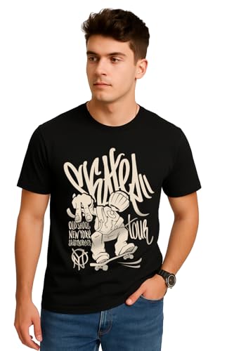 Image of Veirdo Men's T-Shirt Regular Fit Round Neck Pure Cotton Half Sleeve Graphics Printed T-Shirt Different Size Range S to 2XL