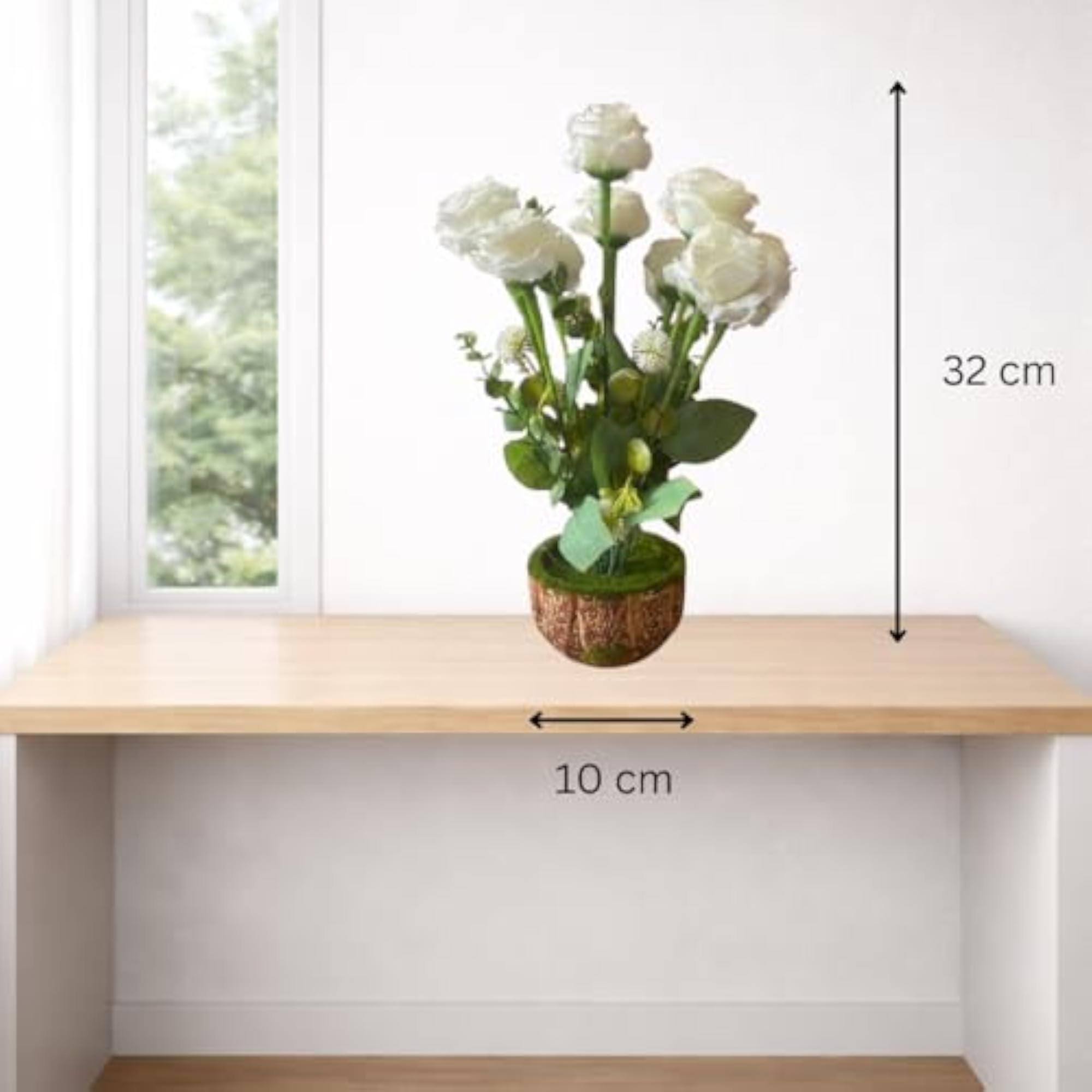 Artificial Plants for Home Decor with Wooden Pot