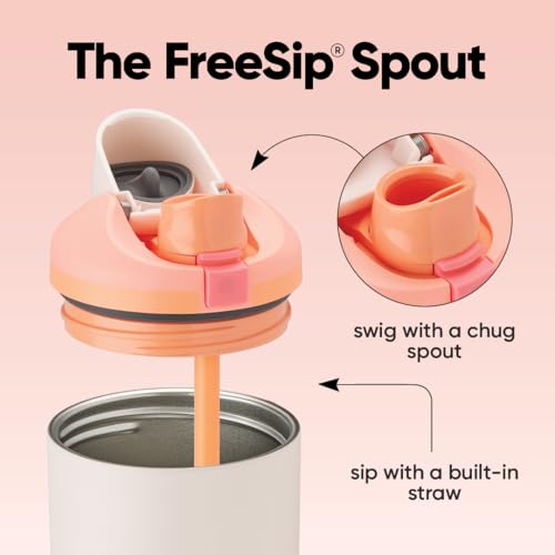 Image of Owala FreeSip Tumbler - Stainless Steel-40-oz.-Orange /Tan(Sparkling Sherbet) (Pack of 6)