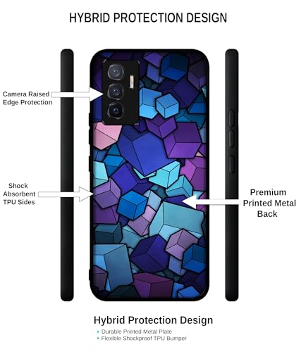 Image of Color Box Design Premium 2D Printed Metal Back Case Cover for Vivo V23E 5G / Y75 4G