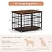 GOWE Furniture Style Dog Crate Wrought Iron Frame Door with Side Openings, Rustic Brown, 43.3''W x 29.9''D x 33.5''H.