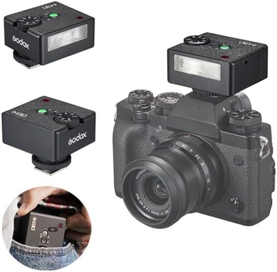 GODOXiM30 Mini Camera Flash, Recycle Time≈3.6s, GN≈15 CCT 6500K±200K for Canon, Fuji, Sony, Nikon, Panasonic, Olympus, Pentax and Other SLR Cameras with Single Contact Hot Shoe (Without Battery)