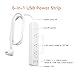 Amazon Basics Rectangle Power Strip 3 Outlet 3 USB Ports, 1 USB-C and 2 USB-A, 5 ft Extension Cord, for Home, Office, Travel, White