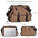 Vintage Canvas 15.6 inch Laptop Messenger Bag for Men Women, College Computer Satchel Shoulder Bag Travel Work Office Briefcases (Coffee)