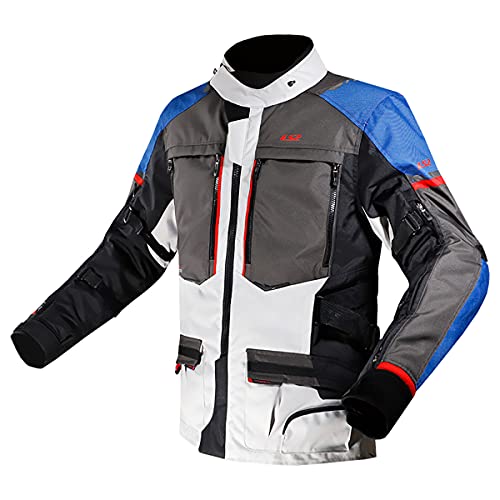 LS2 Norway Mens Jacket (Gray/Black/Blue - 5X-Large)