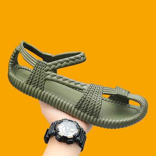 Unisex Grass Resistant woven shoes, Beach Shoes, EVA sandals, Flat Sandals Comfortable Slip On Leather Slide Sandals3