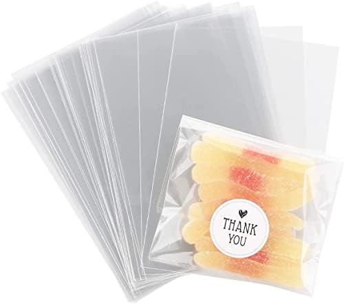 Lot De 500 Sachets En Plastique CAASFOOY Autocollants Transparents Cellophane