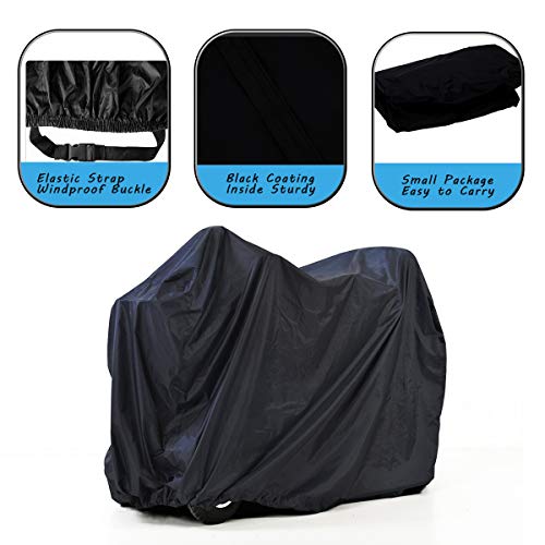Upgraded Mobility Scooter Cover, 420D Thicker Oxford Fabric, Scooter Cover Waterproof Mobility With Waterproof Strip - Water Resistant, Durable With 2 Fixed Buckles By Valchoose (Black) #TOP5