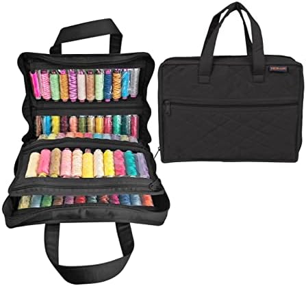 Yazzii 100 Spool Thread Organizer - Thread Holder Organizer - Portable Thread Storage Bag Black