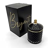 BRIGANTI Black Glass Jar Candle (Hemp Day) Natural Soy Wax Candles | Signature Essential Oil Fragran