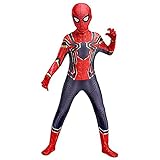 ▪Hosen-Reißverschluss-Design:Superhelden Kostuem Kinder Jungen Er deckt den ganzen Körper von Kopf bis Fuß.Die Vorderseite der Spiderman Kostüm Kinder Schwarz Rot verfügt über einen unsichtbaren Reißverschluss,der das Problem löst,dass Kinder unbequem auf die Toilette gehen müssen.