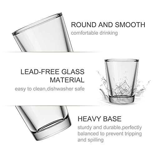 Luxu Shot Glass 1.5 Fl.oz,Heavy Base Shot Glasses Set Of 6, Clear Small Glass Set For Whiskey, Tequila, Vodka,Cocktail,Mini Drinking Cups For Espresso. #TOP5