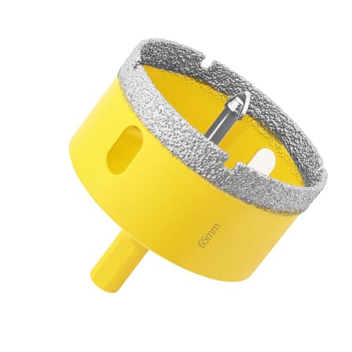 Aohhy Broca de Diamante 65mm con Piloto de Centrado, Profesional Sierra Coronas Perforadora de Diamante para Azulejos, Porcelana, Vidrio, Mármol y Cerámica