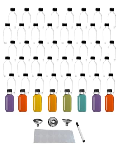 Smith's Mason Jars - 12 packs de petits flacons en verre de 60ml avec entonnoir de versement - Idéal pour les huiles essentielles, les miniatures, les décorations de mariage ou les cadeaux.