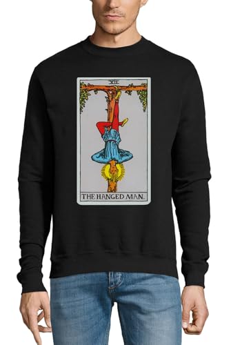 Sweat-shirt noir en coton Tarot The Hanged Man idéal pour un look streetwear urbain