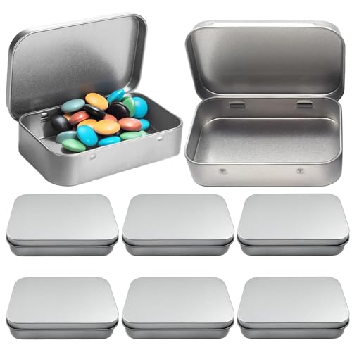8 Stücke Metalldöschen Klein, Silber Metalldosen Blechdosen mit Deckel,Rechteckig Rostfrei Minibox Aufbewahrungsbox für Münzen, Süßigkeiten,...