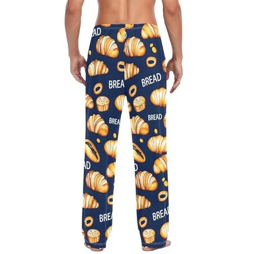 Dark Background Bread A Men's Pajama Pants Lightweight Sleepwear Bottom Lounge Pants3