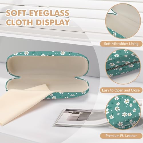 Image of Glasses Case Hard Shell,Portable Protective Eyeglasses Case, Eyeglass Holder Box with Cleaning Cloth,for Women Men
