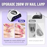 Suszarka LED UV 220 W do paznokci lakier żelowy z 57 koralikami lampowymi, 4 ustawieniami timera i ekranem dotykowym LCD, czujnikiem automatycznym, profesjonalnym światłem do paznokci