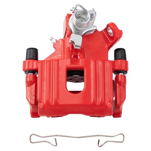 Image of TRQ Performance Rear Driver and Passenger Side Brake Caliper Set Caliper Brackets Hardware Compatible with 04-06 Mini Cooper 07-08 Cooper Convertible