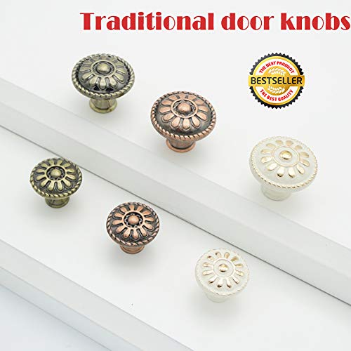 tooloflife 1PC Flower Round Handle Kitchen Cabinet Cupboard Door Drawer Pull Knob with Screws(White Porcelain(Dia. 25mm)) - Image 4