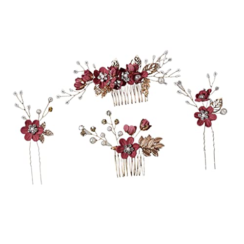 NULYLU 1セットの優雅な花飾り ヘアコーム 新娘用結婚式用ヘッドドレス