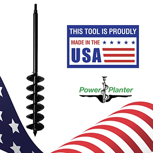 Power Planter Auger Drill Bit Extension, 5" X 28" With 1/2" Non-Slip Hex Drive, Garden Auger For Planting 5” And 6” Potted Plants, Garden Digging Tool For Dirt, Clay, Soil And Sand #TOP6