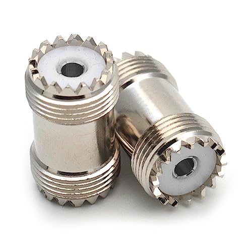 YUOIUX Doppelkanalkopf, 2 Stück SL16 UHF-Buchse auf geraden Stecker auf 2 x Doppeladapter für UHF