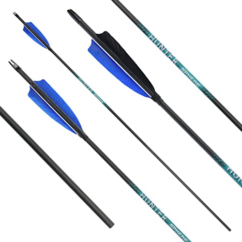 [6er, 12er, 18er und 24er Pack] Sphere Hunter Pro - Carbonpfeil mit Naturfedern; besonders für Jagd- BZW. 3D-Schützen, Sport mit Pfeil und Bogen (Spine 500, 6er Pack) Cover