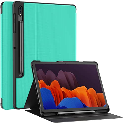 Soke Galaxy Tab S8+/S7 FE/S7 Plus Case with S Pen Holder [SM-X800/X806/T730/T736B/T970/T975] - Shockproof Stand Folio Case for Samsung Tab S8+ 2022/S7 FE 2021/S7 Plus 2020 12.4" Tablet,Mint Green