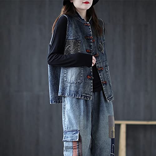 Chaleco coreano retro vaquero para la oficina y días casuales talla 3XL 5
