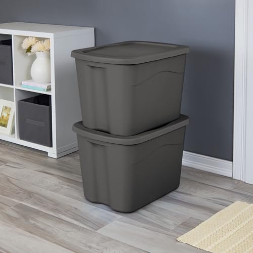 Image of 18-Gallon Plastic Storage Bins with Snap-on Lids - 8-Pack, Home Organization Essential