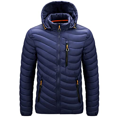 Veste légère en coton noir foncé Legou vêtement homme col amovible taille XL